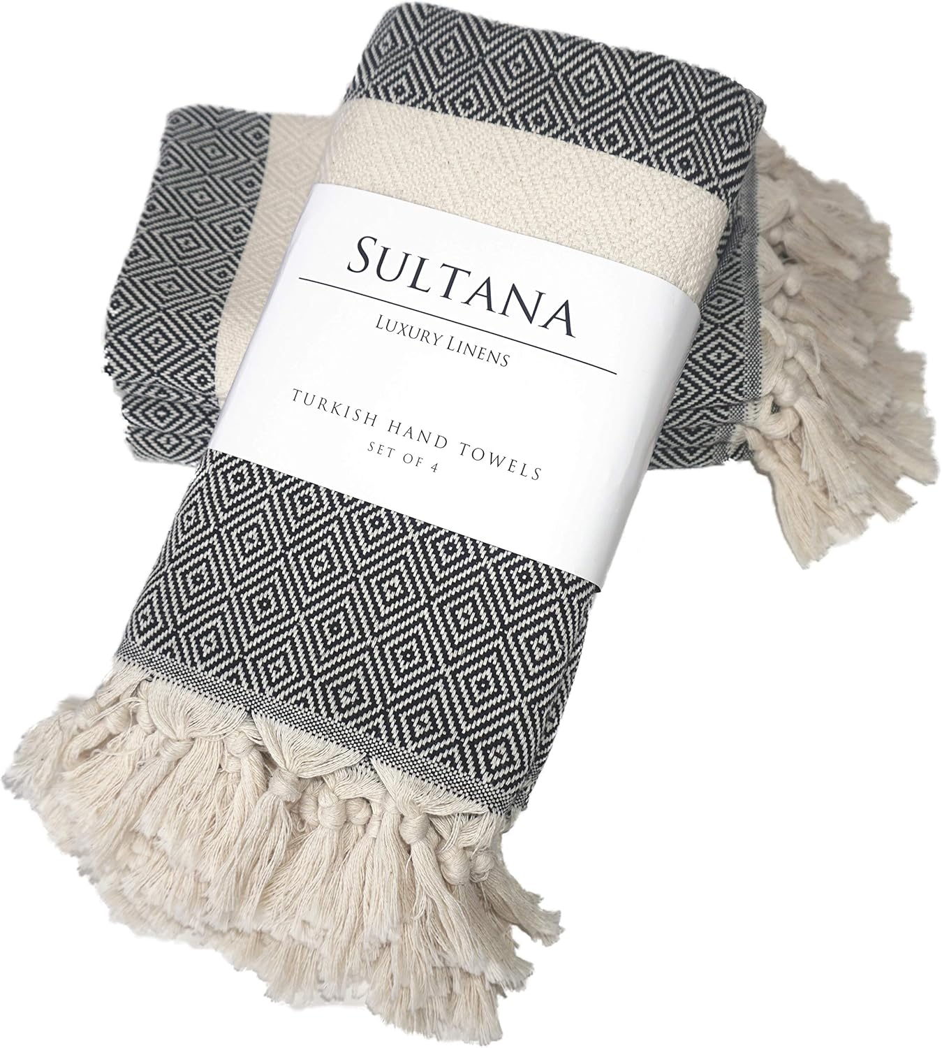 Sultana Luxury Linens Turkish Hand Towels (Set of 4) 100 Organic