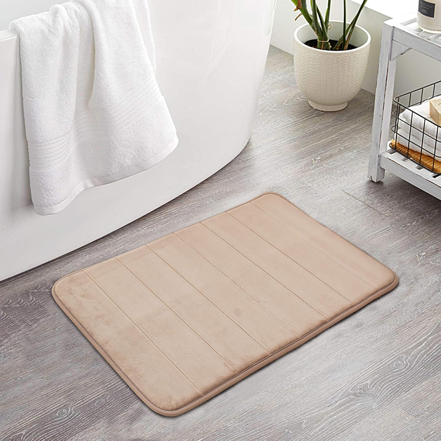 Amazon.com: ROSMARUS Memory Foam Bath Rug Non Slip Absorbent Bathroom ...