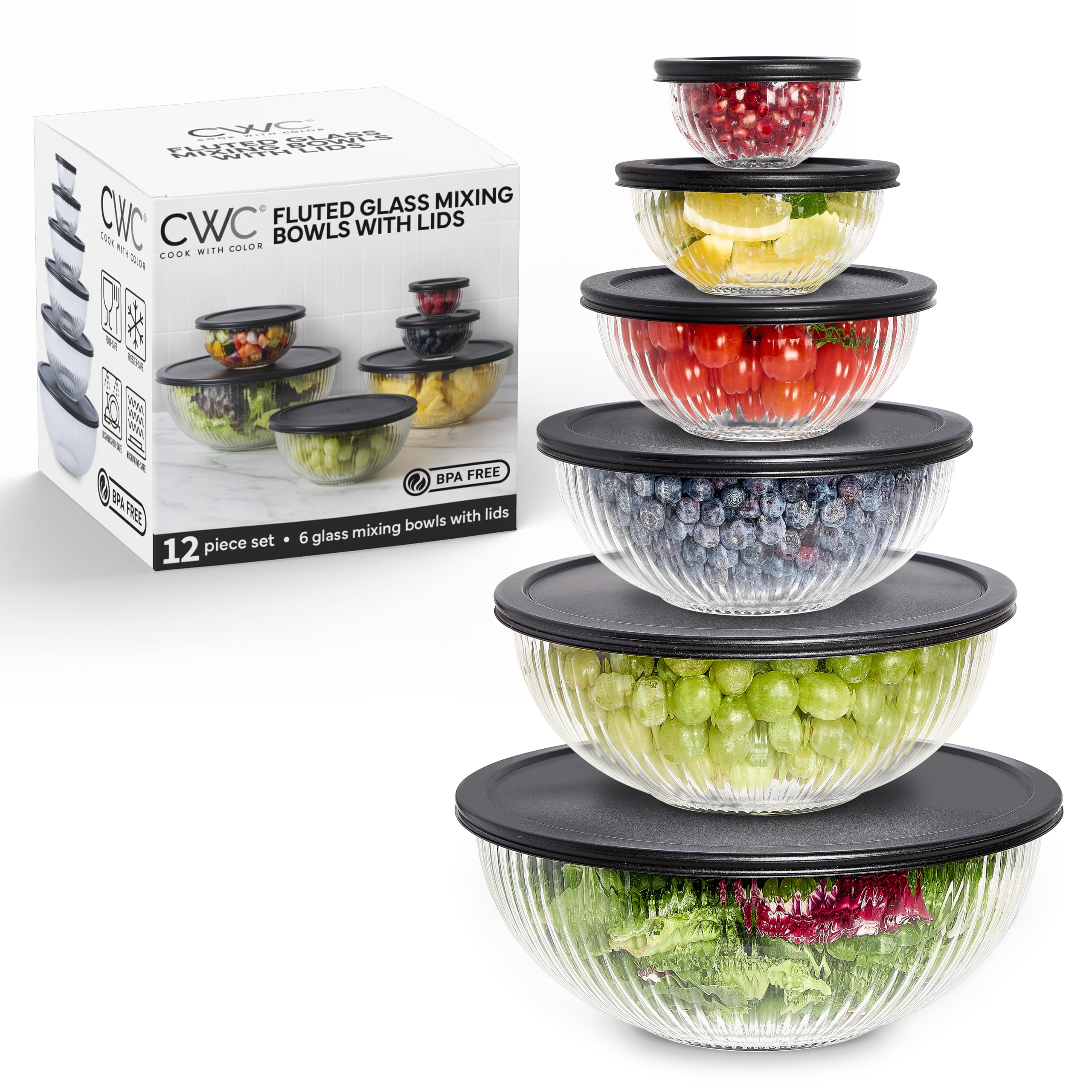 Photo 1 of 1 PCSCOOK WITH COLOR 1 Pc Glass Mixing Bowl