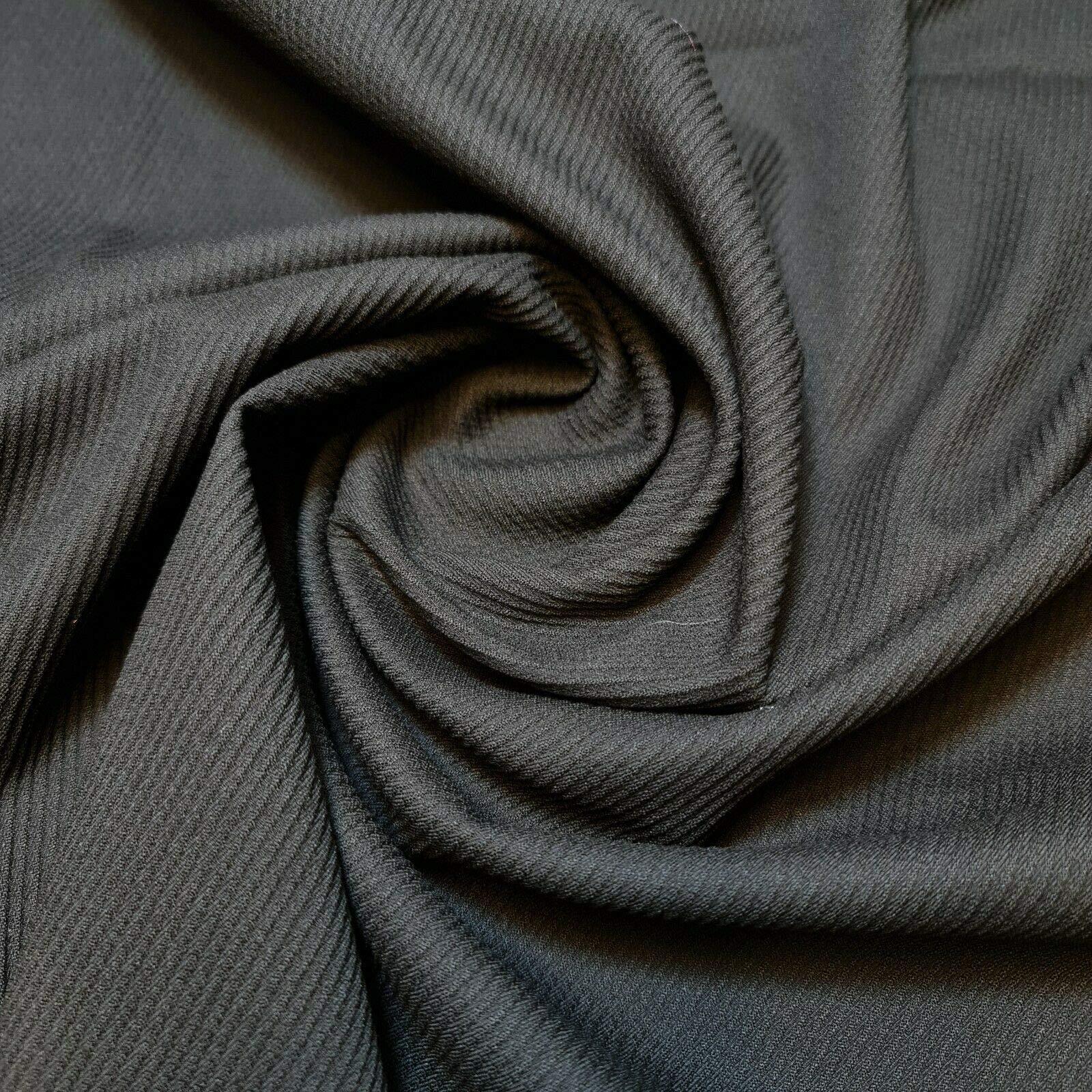 Black 100% Cotton Drill Stretch Heavy Weight Fabric Dress Uniform Fabric 58" (Pre Cut 1 Meter)