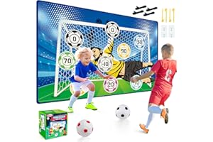 Billeeit Toy Soccer Ball Game Set for Kids, Indoor Outdoor Toss Soccer Goal Game, Sports Toys for 3-5 6-8 8-12 Years Old Boys and Girls w/2 Balls and 1 Flannel Target