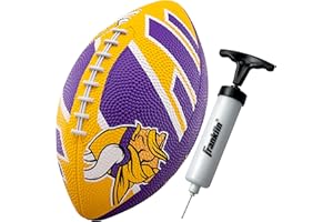 Franklin Sports NFL Team Footballs - Rubber Youth Mini Balls for All Teams - Kids 8.5" Football + Air Pump Sets - Official NFL Licensed