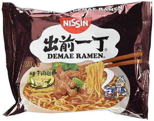 Nissin Demae Ramen Rind Einzelpack Instant Nudeln Japanischer Art Mit Rindfleisch Geschmack Asiatischen Gewurzen Schnell Einfach Zubereitet Asiatisches Essen 1 X 100 G Amazon De Lebensmittel Getranke