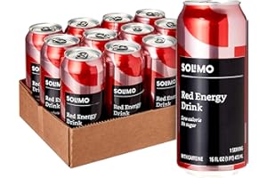 Amazon Brand - Solimo Red Energy Drink, Sugar Free, 16 fl oz (Pack of 12)