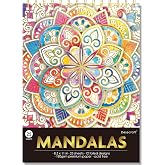 DESECRAFT Spiral Mandala Coloring Book for Adults - 25 Gold Foil & Matte Designs, Single-Sided Tear Out Pages, 8.5x11 Inch | Relaxation & Stress Relief Gifts for Women