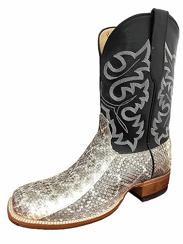 snakeskin cowboy boots square toe