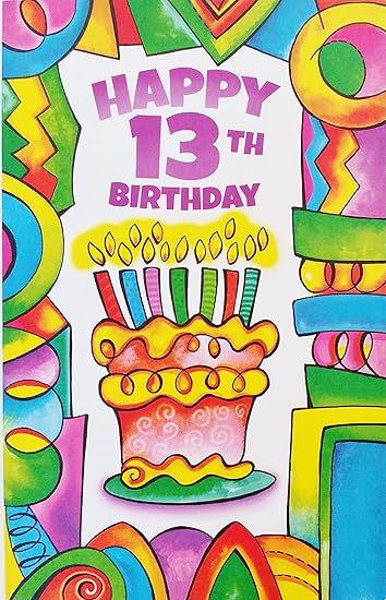 Amazon Com Happy 13th Birthday Greeting Card Hope All Your Wishes Come True 13 Thirteen Years Old Thirteenth Office Products