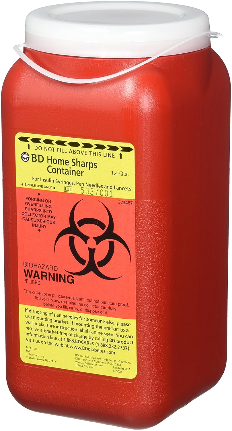 Bd Home Sharps Container. Designed to Hold Both Insulin Syringes and