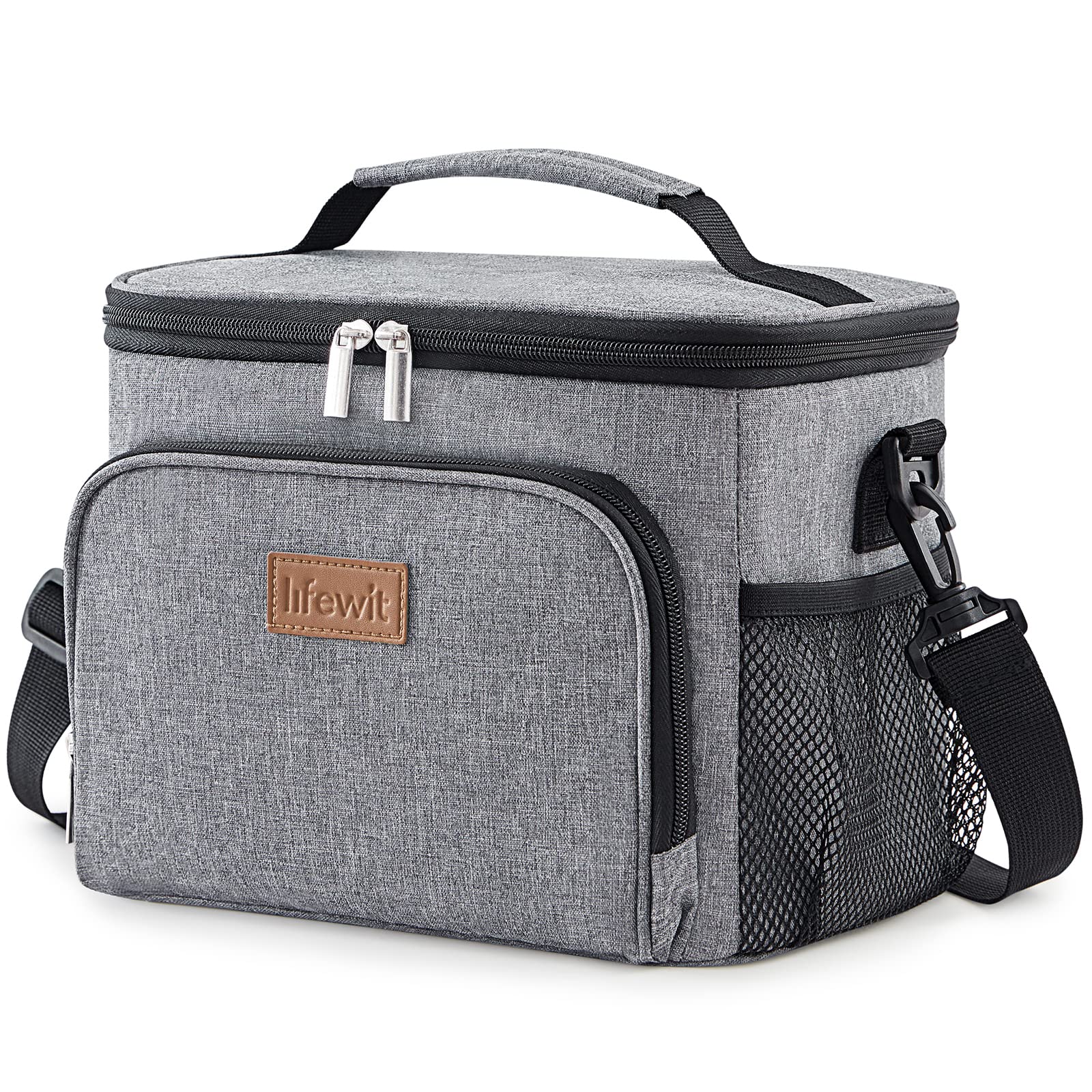 Lifewit Insulated Lunch Bag for Men, Thermal Lunch Box for Women Cool Bag, Reusable Leakproof Lunch Tote Bag with Adjustable Shoulder Strap for Adult for Work/Picnic/Beach, Grey, 9L 12 Can — image 1