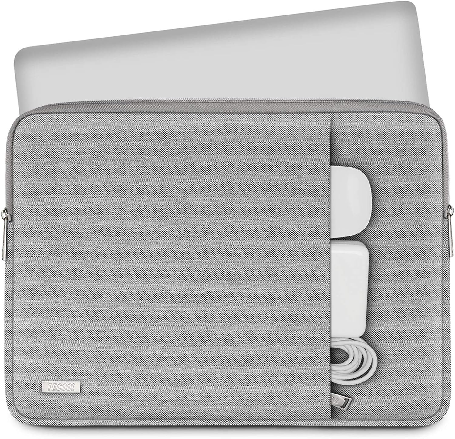 TECOOL 15.6 Inch Laptop Sleeve Protective Laptop Case 15.6 Inch for 15 15.6" HP Lenovo ThinkPad IdeaPad Dell Acer Asus Notebook Chromebook,Water-resistant Computer Case Laptop Bag with Pockets,Grey - Image 4