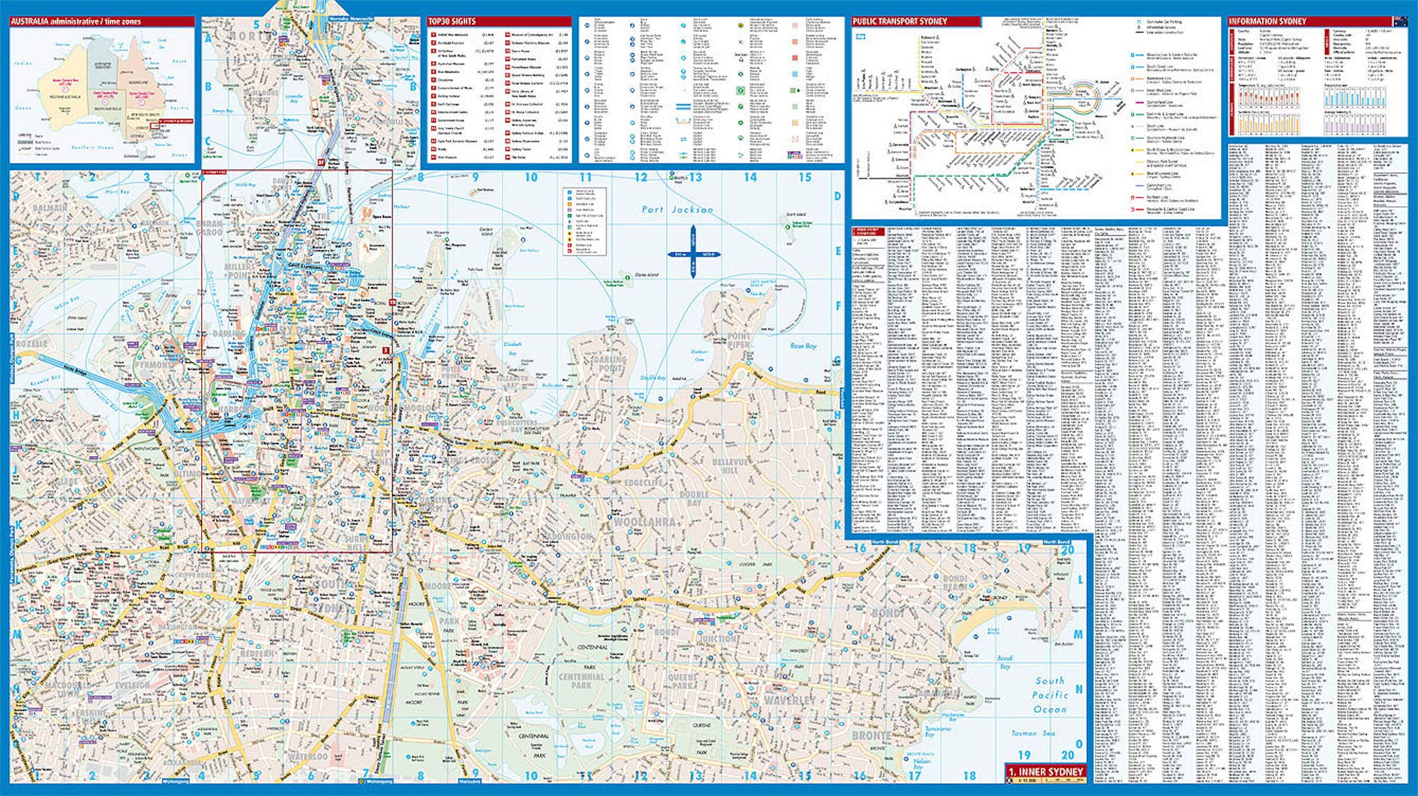 Laminated Sydney Map By Borch English Edition Borch Amazon Com Books