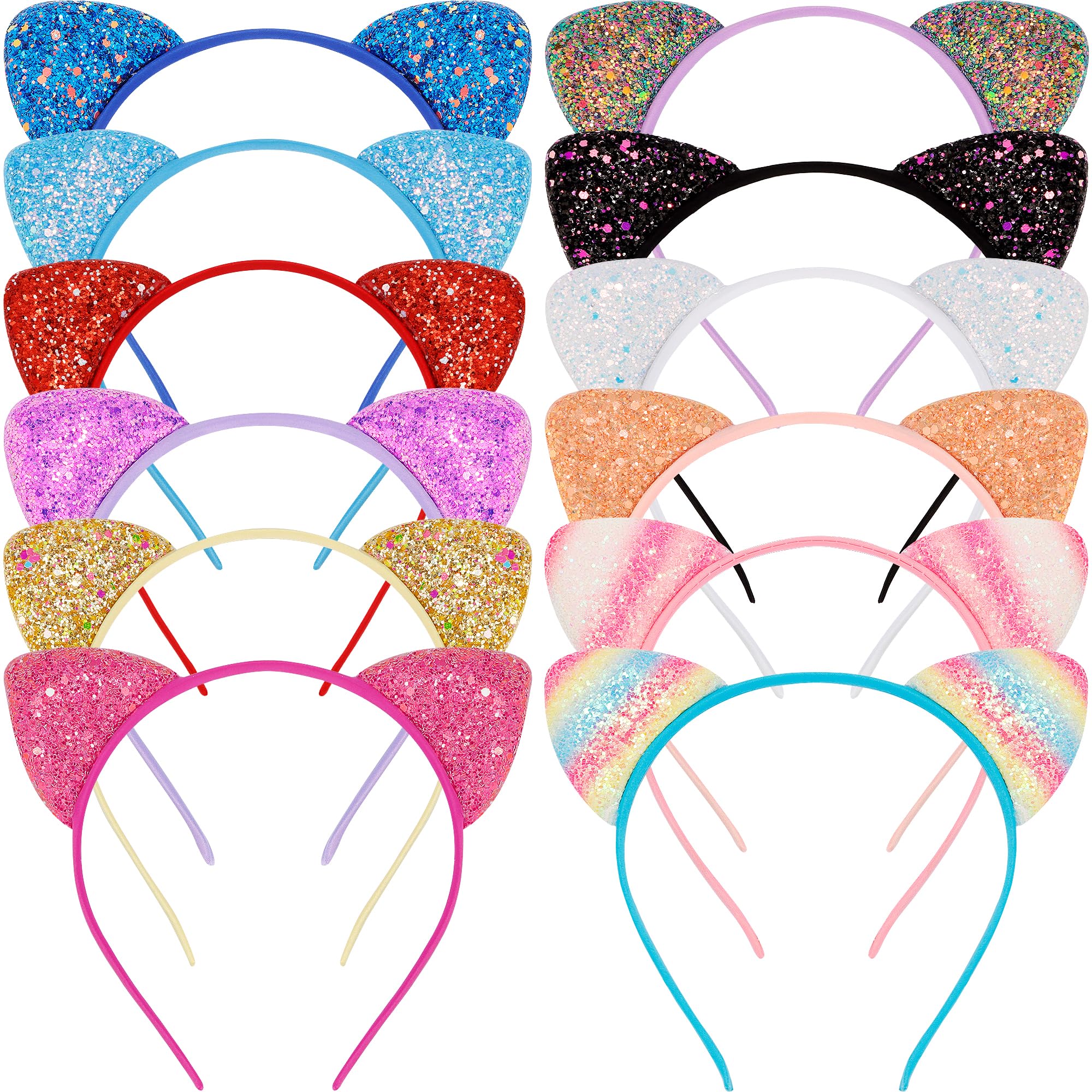 Photo 1 of COCIDE 12Pcs Cat Ears Headbands for Women Glitter Hairband for Girls Taylor Party Sequins Decorations for Girls Kitty Favors Birthday for Gabby Halloween Hair Accessories Cosplay