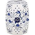 SAFAVIEH ACS4557A Cloud 9 Koi Ceramic Decorative Garden Stool, Blue