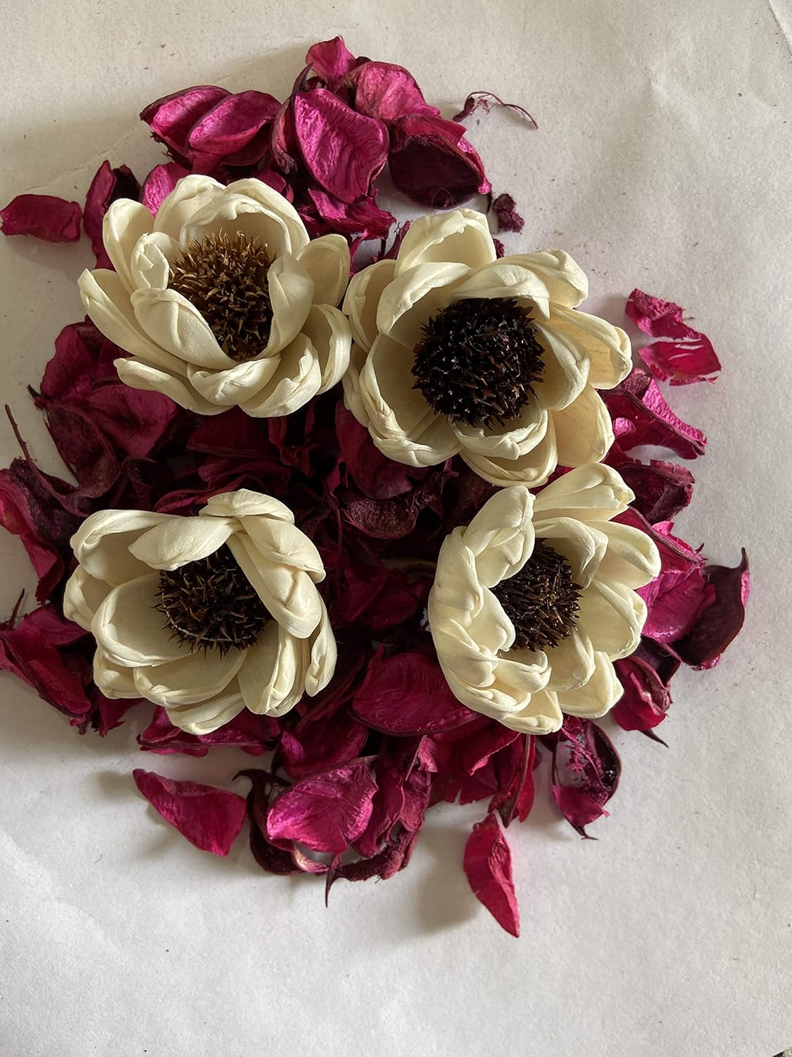 Potpourri Flower (Set of 4 Pieces) White Sun Flower Amazon.in Home