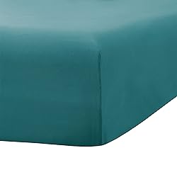 Toodou Teal Twin-XL Size Fitted Sheet-Brushed