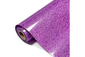 SCZENQI Purple Glitter HTV Transfer Vinyl Roll - 12" x 8ft. Purple Glitter Iron on Vinyl for DIY T-Shirts, Cricut Glitter HTV Heat Transfer Vinyl for All Cutting Machines, Easy to Cut & Weed (8FT)