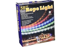 CBconcept 120VLR50FT-Amber 120V 2-Wire 1/2-Inch LED Rope Light with 1.0-Inch LED Spacing, 50-Feet, Amber/Yellow
