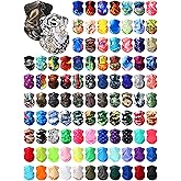 Jeere 100 Pcs Bulk Neck Gaiters for Men Women Balaclava UV Face Mask Headband Face Covering Neck Tube Scarf Outdoor,100 Style
