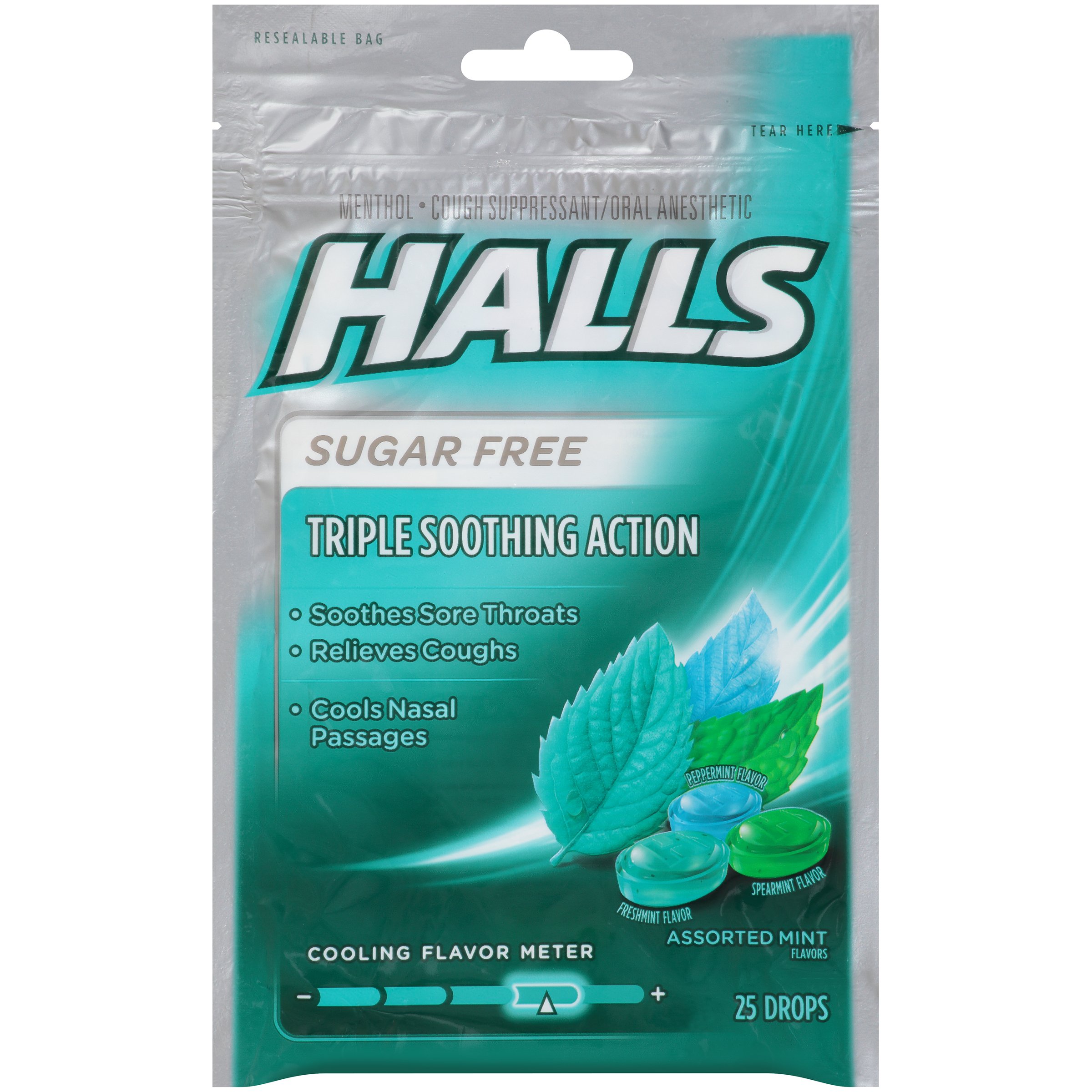 Halls MenthoLyptus Drops Sugar Free Assorted Mint 25 Each Amazon