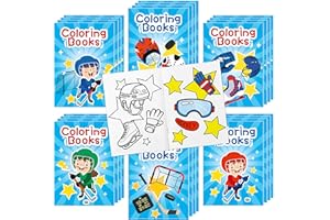 JAPBOR Ice Hockey Coloring Book - 24PCS Mini Hockey Themed Color Books Bulk for Party Favors, Sport Small Colouring Pages for