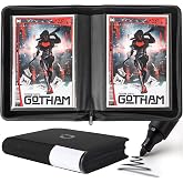 D DACCKIT Comic Binder，Comic Book Album with Sleeves Fits Regular Comics and Comic Bagged and Boarded - Comic Storage Binder Holds 24 Comic Books（Model A，Classic Black）