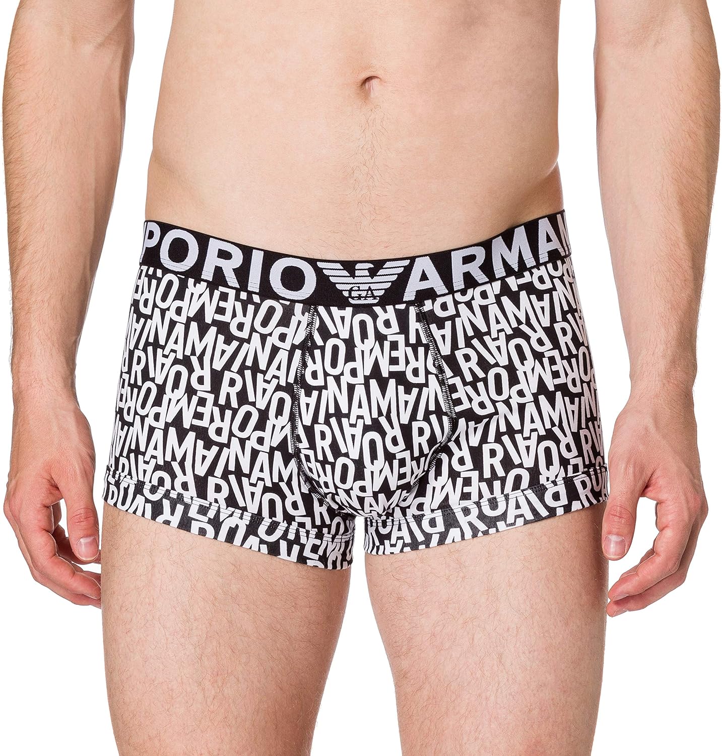 Emporio Armani Men's Underwear Trunk All Over Logo Amazon.co.uk Clothing