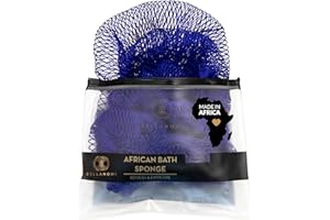 Bellanomi African Exfoliating Net Sponge Authentic Ethically Sourced from Nigeria 45 inch Long (Navy Blue)