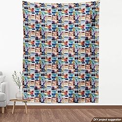 Lunarable Old Newspaper Fabric by The