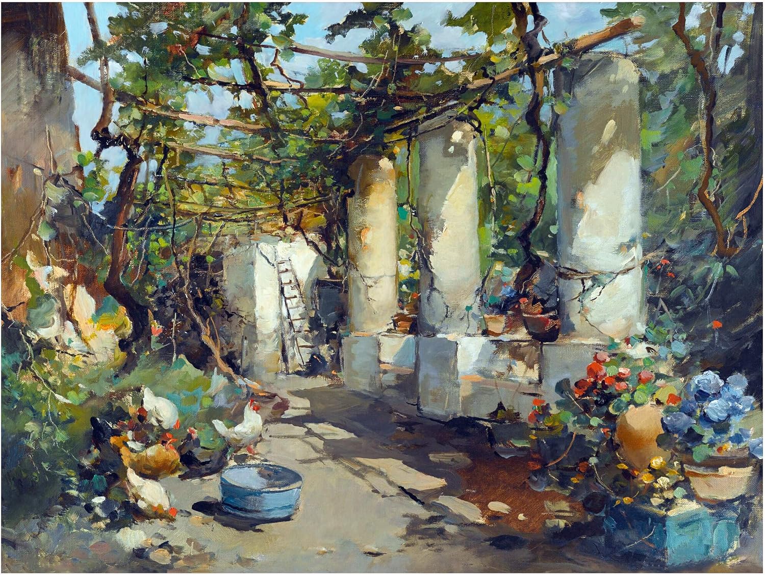 Chickens Terrace Capri Grape Tile Mural Kitchen Wall Backsplash