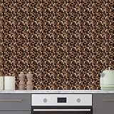 WALPLUS 48 Pack 15cm Metallic Brown Marble Mosaic Tile Stickers view 2