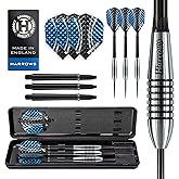 Harrows Bomber Darts, 85% Tungsten Steel Tip Darts Set 21g, 23g, 25g &amp; 27g - Includes High-Grade Shafts, Aerodynamic Dart Flights &amp; Convenient Travel Case