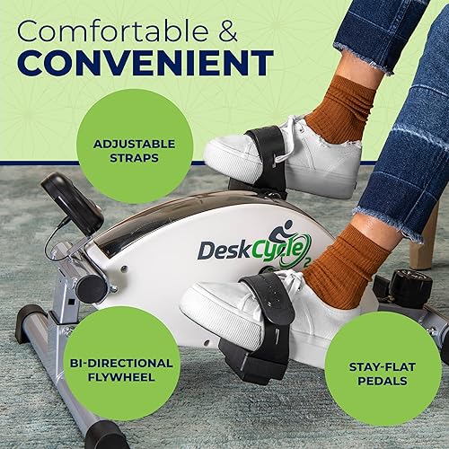 DeskCycle Under Desk Bike Pedal Exerciser Stationary Bikes for