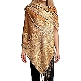 Achillea Big Paisley Pashmina Shawl Wrap for Women – Elegant Scarf for Weddings, Evening Dresses, Festivals & Daily Wear