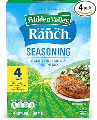 Amazon Com Hidden Valley Original Ranch Salad Dressing Seasoning Mix Gluten Free Keto Friendly 1 Ounce Pack Of 4 Grocery Gourmet Food
