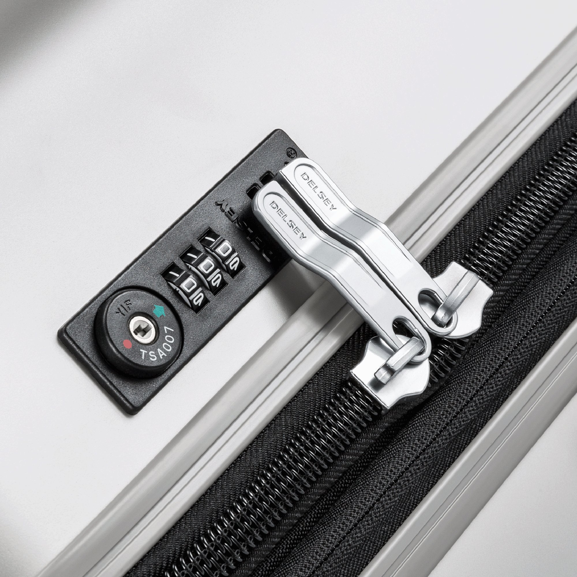 DELSEY PARIS Titanium Hardside Expandable Luggage with Spinner Wheels Checked Luggage, Silver, Checked-Medium 25 Inch