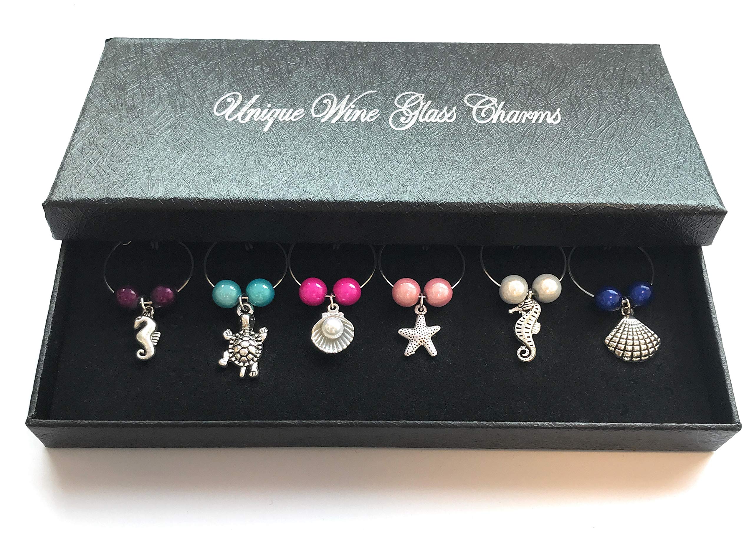 Libby's Market Place Sea Shore Glass Charms with Gift Box