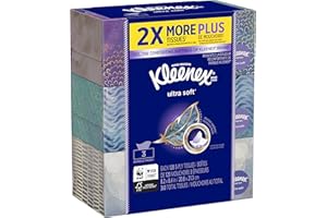 Kleenex Ultra Soft & Strong Facial Tissues, 120 Tissues per Flat Box, 3 Pack