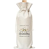 Graduation Wine Gift Bag, Graduation Gift Wine Bag for Her, Him, Nurse, Docter, Teacher, Graduation Party, University College Graduate, 1 Pc Burlap Wine Bottle Cover Bag (f05)