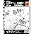 FIXSMITH 9"X12" Sketch Book | 100 Sheets (68 lb/100gsm) Spiral Sketchbook | Acid Free Drawing Paper | Sketch Pad for Kids,Beginners,Artists & Professionals| Bright White