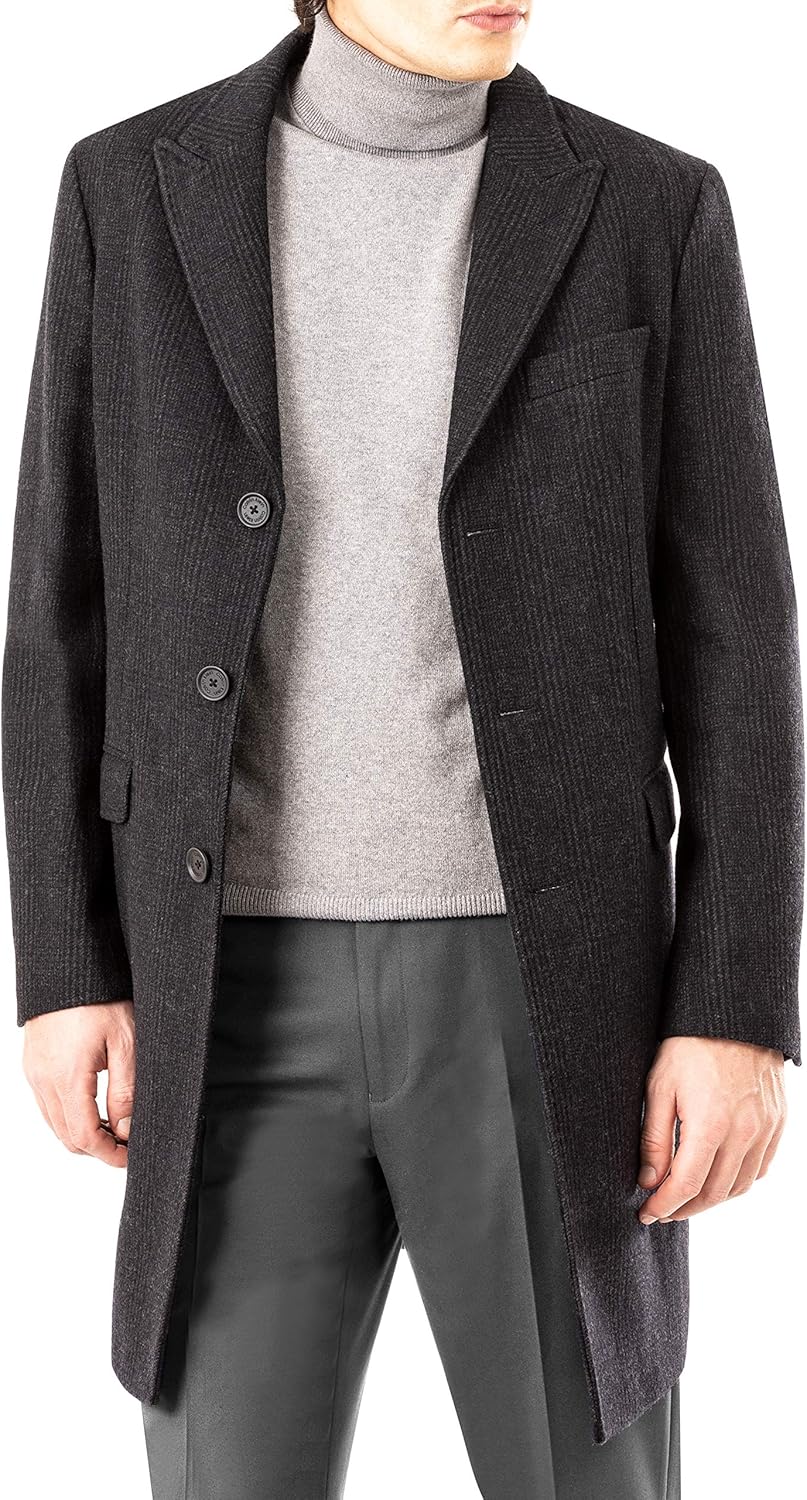 Calvin Klein Men's Slim Fit Overcoat at  Men’s Clothing store