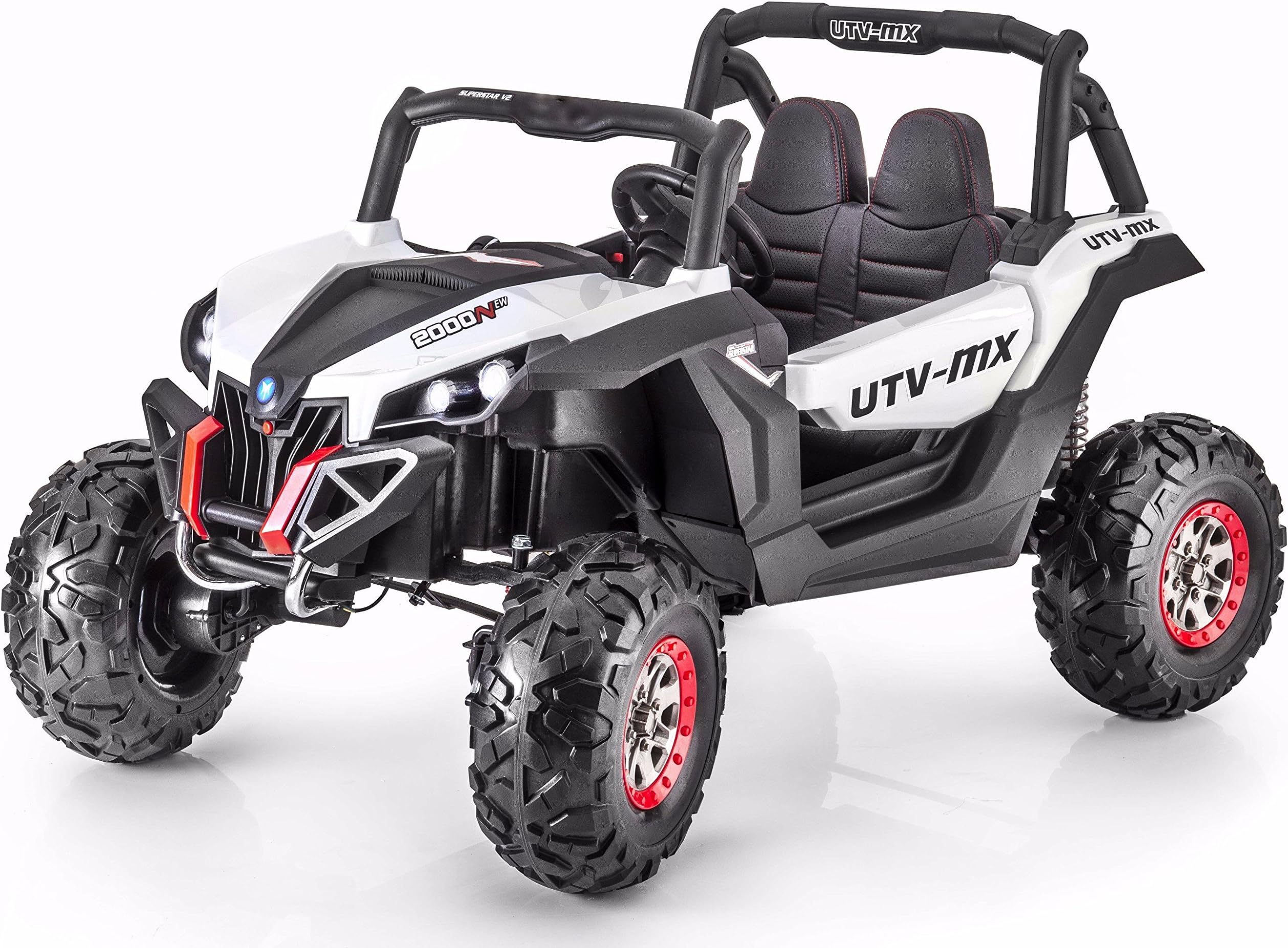 4X4 Sport Edition 2 Seater 12V Buggy / UTV Style Kids Electric Ride On Car with RC - White