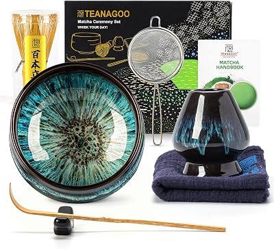 TEANAGOO Matcha Whisk 7 Pcs Set with Bowl Holder Scoop Sifter Kit