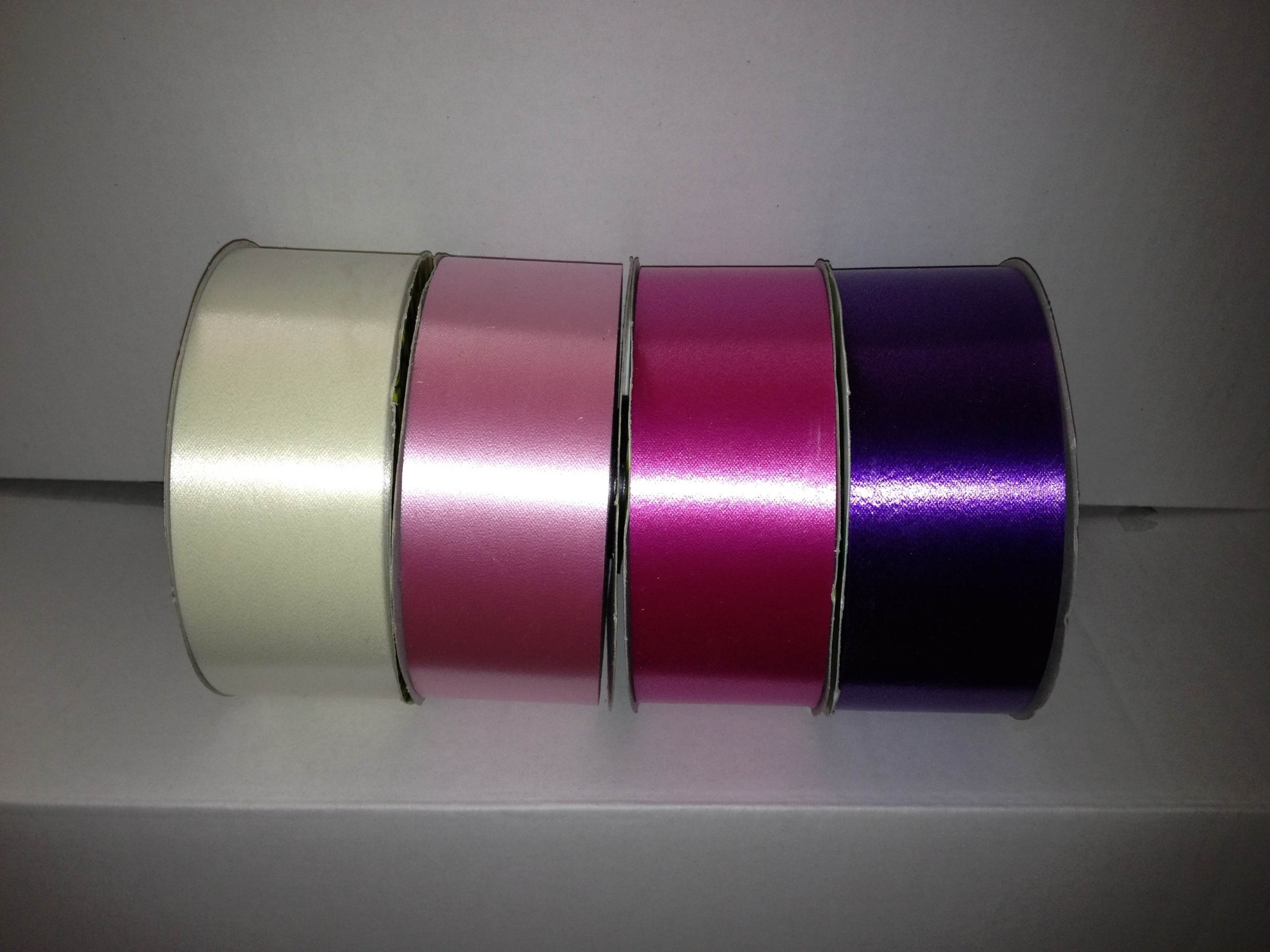 Oasis Florist Poly Ribbon Pack (4 ROLLS) - Cerise Pink, Purple, Cream and Baby Pink - 4 Rolls of 5cm x 91m (2” x 100yds) Ribbon for Mothers day
