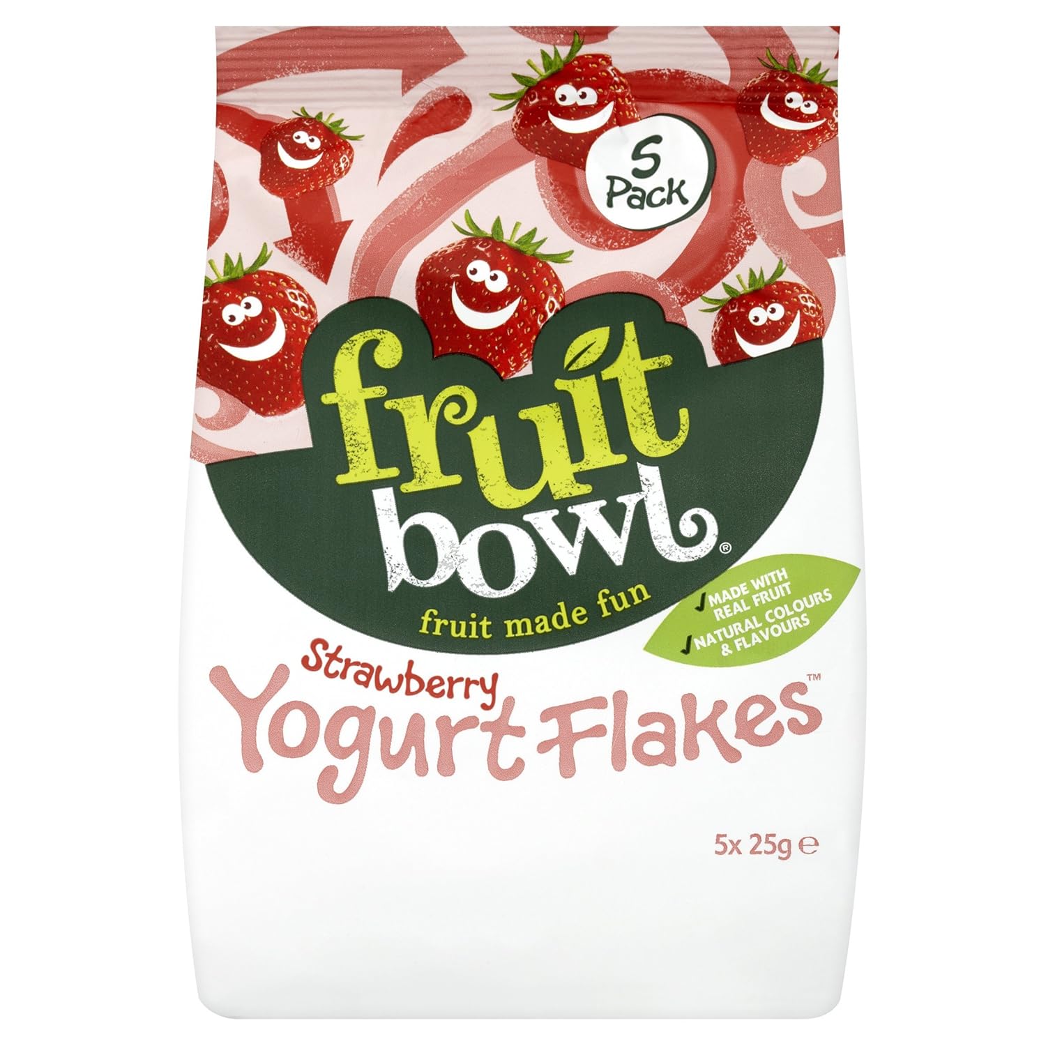 Fruitbowl Strawberry Yogurt Fruit Flakes MultiPack 18 g Pack of 5