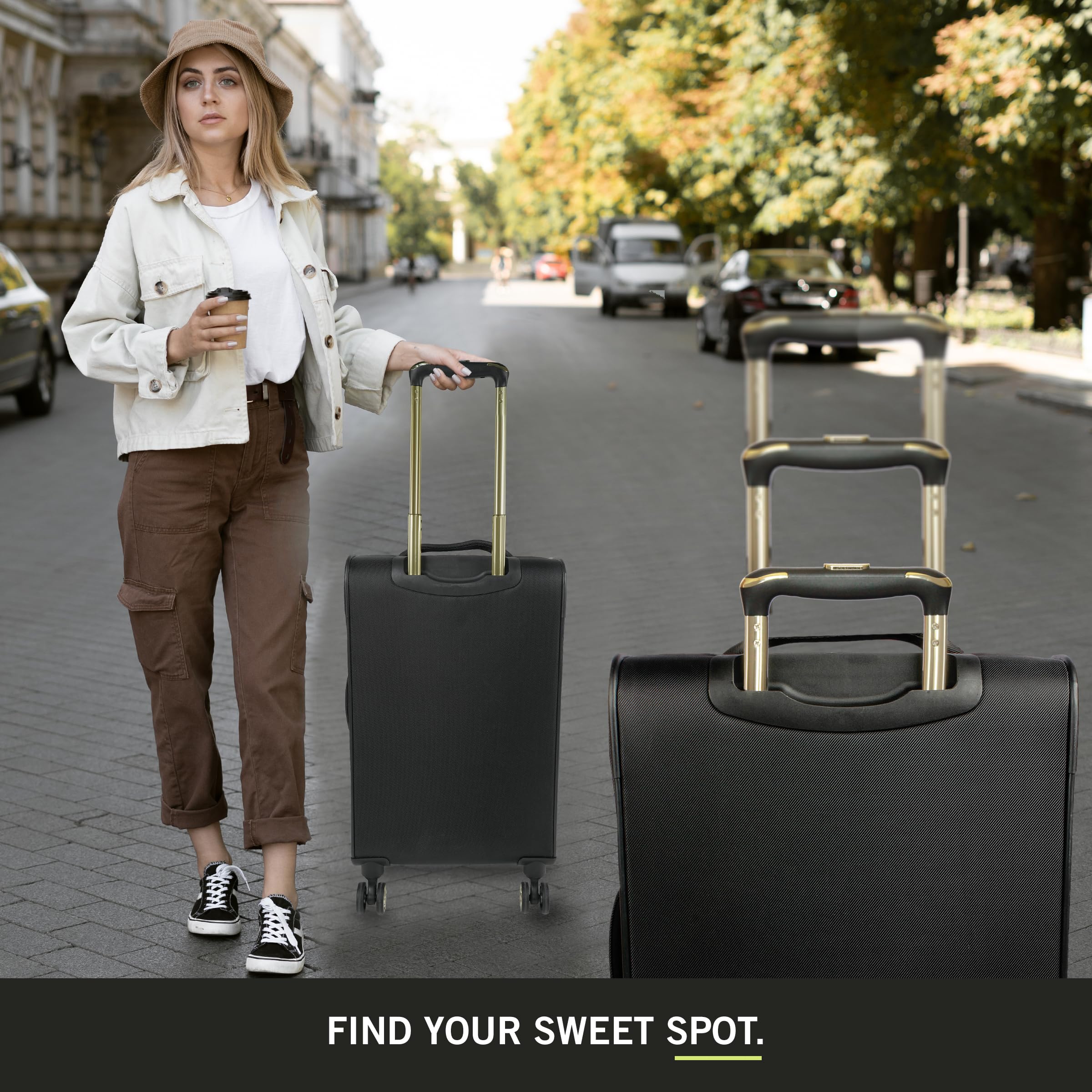 Kenneth Cole REACTION Chelsea Chevron Quilted Luggage, Black, 20-Inch Carry On