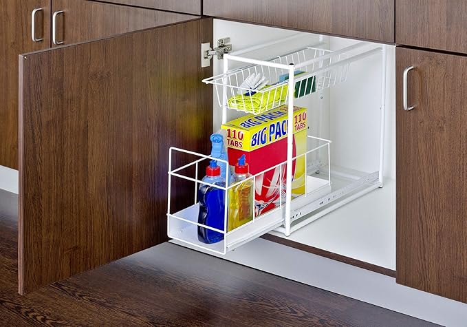 Wenko 2767010100 Schrankauszug mit 2 Fächern 45 x 23 x 45 cm