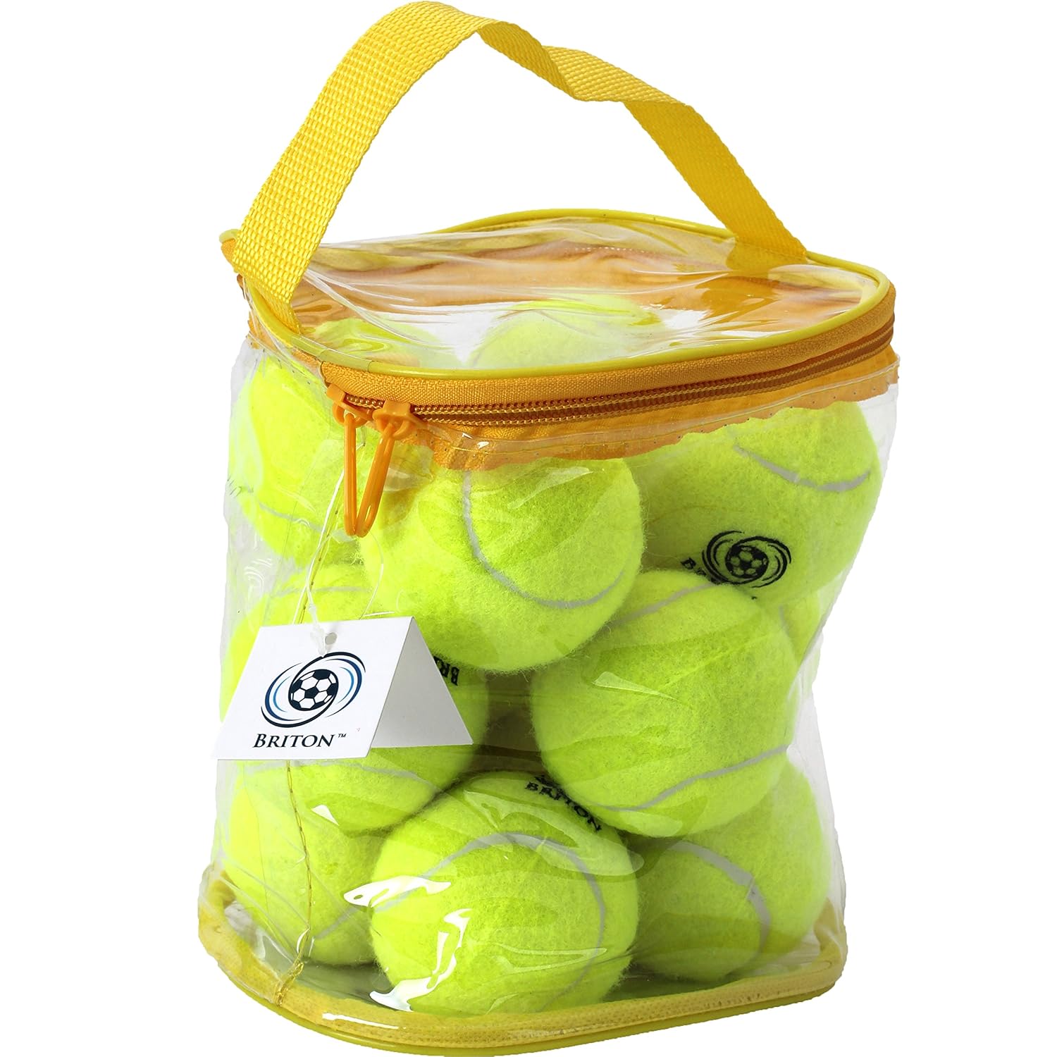 Briton Pressure Less Tennis Balls with Carrying Bag Pack of 12