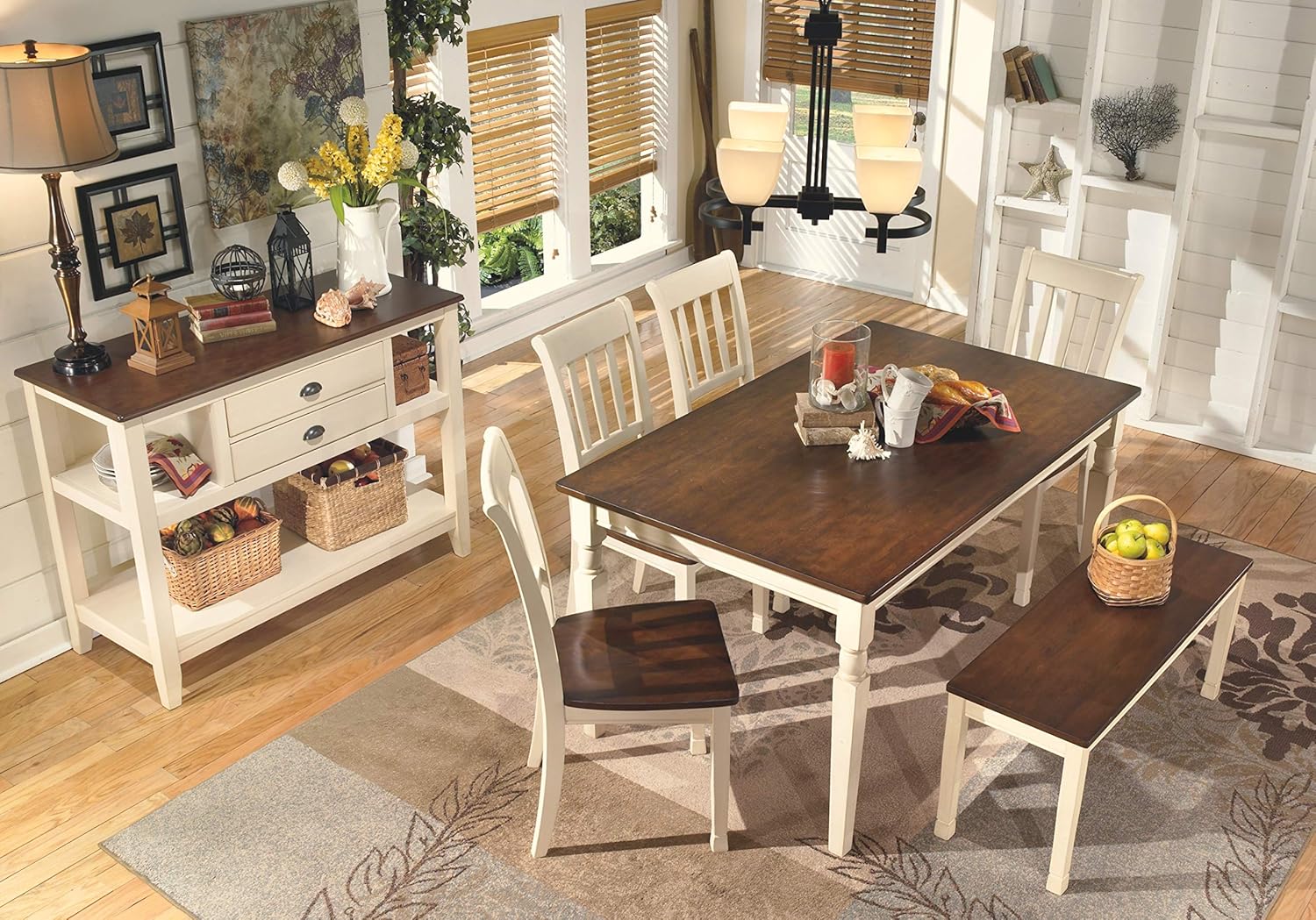 Signature Design by Ashley Whitesburg Dining Room Table, Brown/Cottage White - Tables