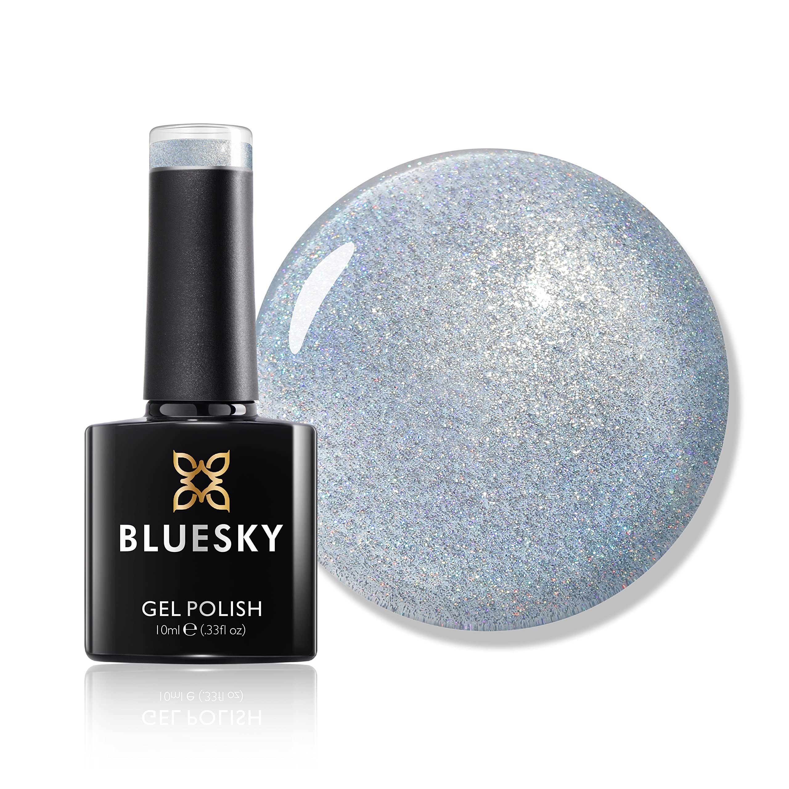 Bluesky Gel Nail Polish, Prince Charming Ch05, Blue Glitter, Long Lasting, Chip Resistant, 10 ml (Requires Curing Under UV LED Lamp)