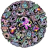 52 Pcs Neon Astronaut Stickers for Kids, Waterproof
